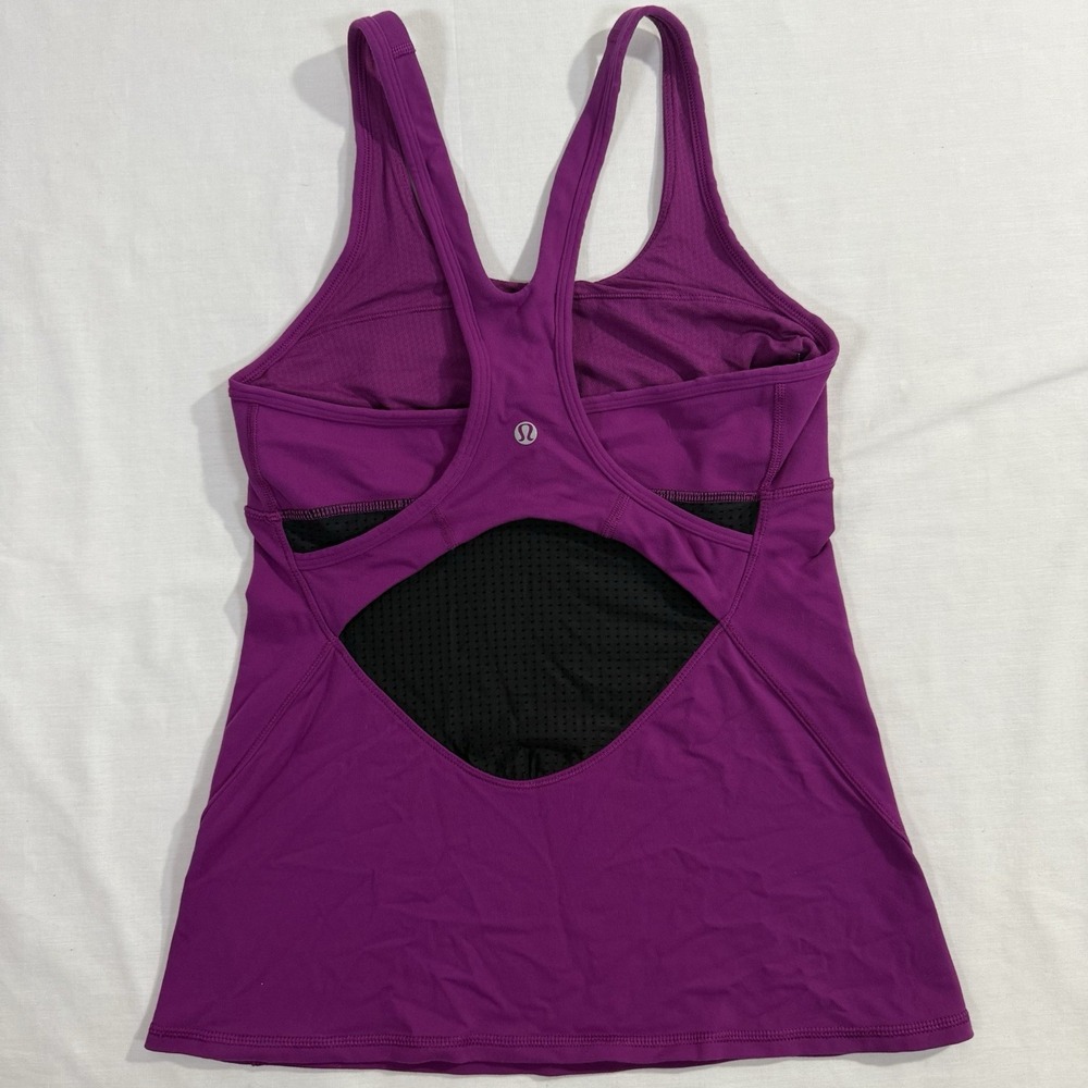 Lululemon Yoga Top Fuchia with Black Mesh size 6